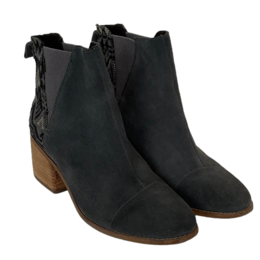 Toms Black Suede Ankle Booties